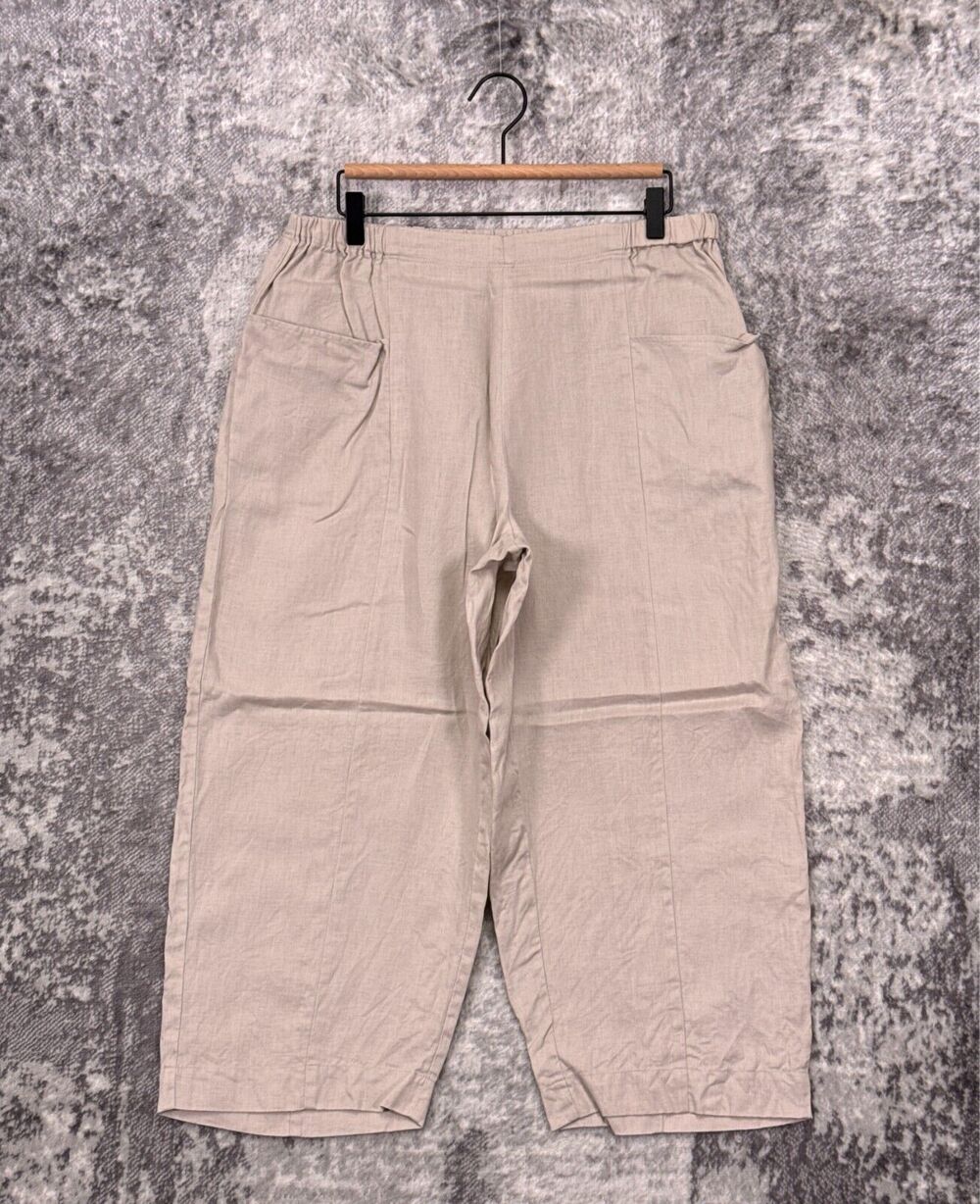 Habitat Clothes To Live In Pants Large Womens Linen Wide Leg Cropped